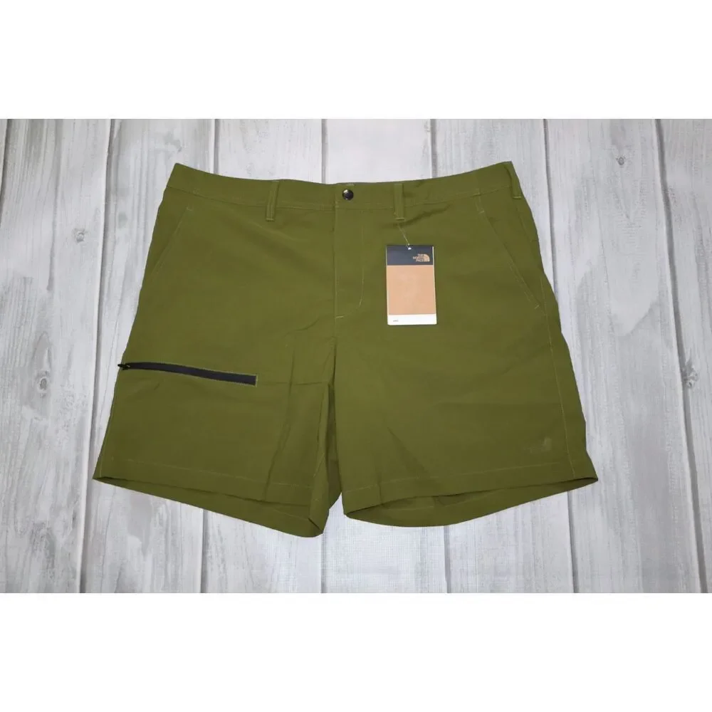 NEW The North Face Basin Shorts 7in Inseam Olive Green Mens Sz 36 Active Outdoor